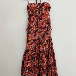 NWT - House of Harlow 1960 Paisley Print 100% Cotton Halter Maxi Dress w/Pockets